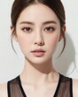 © Chris - Portrait of beautiful japanese women with white background by generative AI