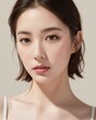 © Chris - Portrait of beautiful japanese women with white background by generative AI