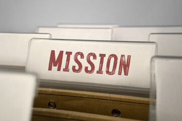 Poster - Filing folders with word mission
