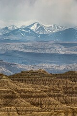 Sticker - Vertical shot of the Earth forest landform in Zanda County, Tibet, China.