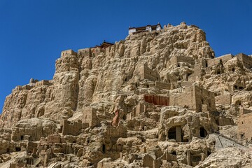 Wall Mural - Interior of Guge Dynasty Relics on a sunny day in Tibet, China