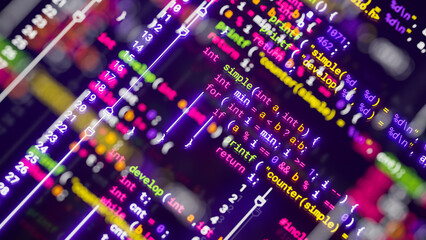 Wall Mural - coding programming developing typing script source languages symbols project data software engineeri