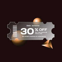 Poster - Glass morphism effect discount coupon concept