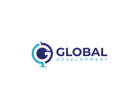 Simple Globe Logo With Initial Letter G Logo Design Template