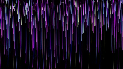 Poster - Pink, yellow, and blue neon lines drop-down, technology neon light background