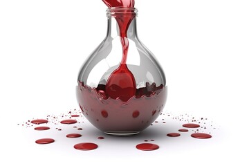 Poster - flask with blood isolated on white background. Generated by AI.