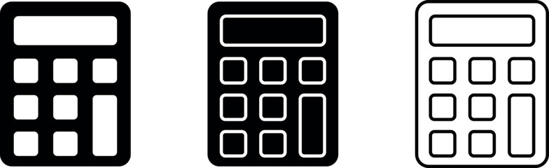 Calculator icons collection. Savings, finances sign, economy concept, Trendy Flat style for graphic design, Web site, UI. EPS10
