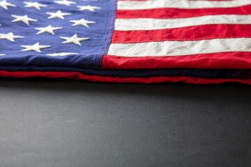 Poster - American flag folded closeup, US America National Holiday