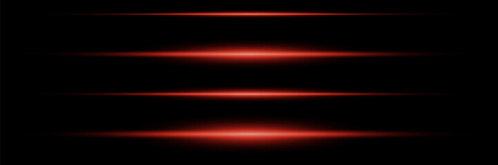 horizontal light beams, glowing red line of light, flash of red horizontal glare, laser beams, beaut