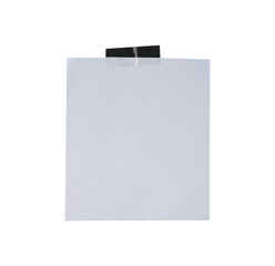 Poster - Blank white note paper with transparent tape isolated