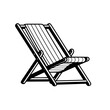 Deck chair vector illustration isolated on transparent background