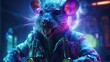 Lab rat as mad scientist or crazy professor cartoon character. Generative AI