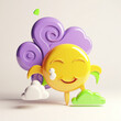Uśmiechnięta chmurka, dziecinna zabawka - Smiling cloud, child's toy - AI Generated