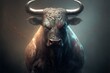 Bull With A Good Side & An Evil Side. Ai Generated