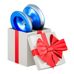 Poster - Yo-yo inside gift box, 3D rendering