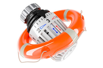 Poster - Thermostatic radiator valve with lifebuoy, 3D rendering