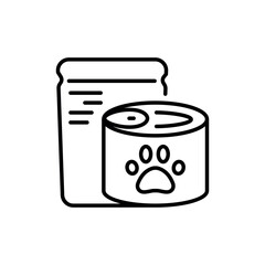 Canvas Print - Pet food packaging black line icons set.