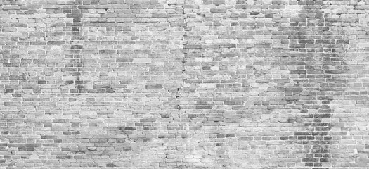 Aufkleber - Abstract white brick wall texture for pattern background. wide panorama picture. with copy space design for web banner