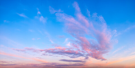 Aufkleber - Panoramic landscape of bright red orange sunrise sunset as texture background as template, page or web banner