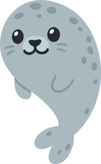 Wall Mural - cute cartoon grey harbor seal