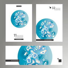 Poster - Abstract dynamic gradient. Vector graphic elements in modern style. Brochure with liquid shapes Amoeba forms. Vector illustration