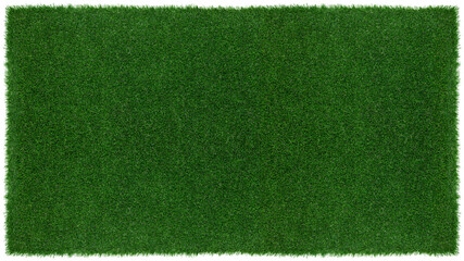 Meadow green grass surface. Turf blank top view background isolated on white. Template or Banner for gardening shop or online shopping, environmental concept