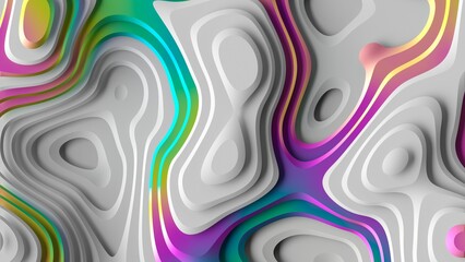 3d render, abstract colorful background, texture with curvy shapes and wavy lines, modern wallpaper with ripples