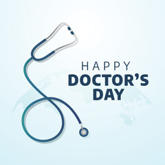 doctor's day design template for celebration. stethoscope vector design. happy doctor's day. 