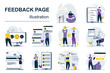 © alexdndz - Feedback page concept with character situations mega set. Bundle of scenes people leaving comments with customer experience review, rating and evaluate online. Vector illustrations in flat web design