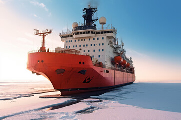 Icebreaker in the ocean paves the way. Generative AI