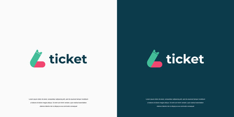 Ticket logo vector design. Ticket icon Letter L