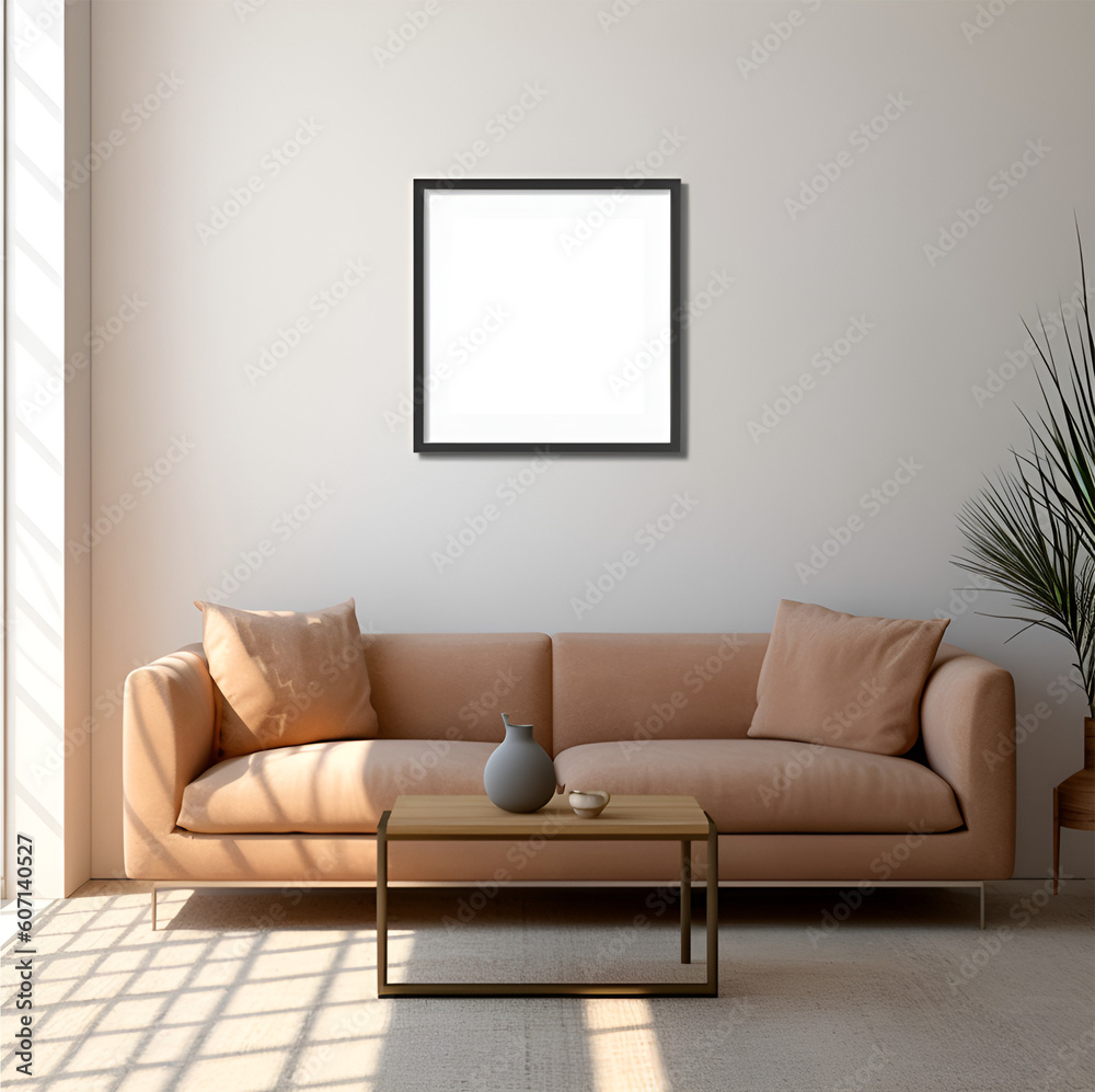 Ilustración de Stock Mockup cuadro. Diseño de interiores. Interior ...