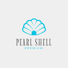 Wall Mural - Creative beauty pearl shell jewelry logo design concept illustration idea