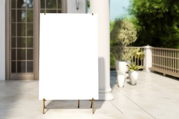 Sticker - 3D rendering of an outdoor wedding whiteboard with a welcome sign and seating chart mockup. Greeting template with a clipping path. Generative AI