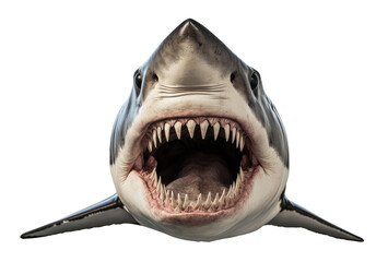 Wall Mural - megalodon front view isolated on transparent background - generative ai