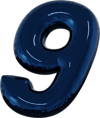 3d rendering of the alphabet letter made of blue foil balloon isolated