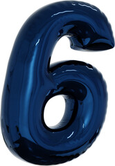 3d rendering of the alphabet letter made of blue foil balloon isolated