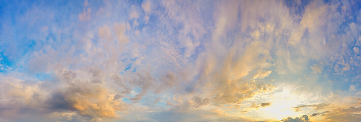 Wall Mural - Natural background: dramatic sky at sunset