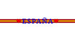 © rikstock - spain and hearts. colors of the spanish flag. text - espana -, graphic illustration.