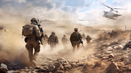 Wall Mural - Special Forces Soldiers at Desert