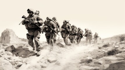 Wall Mural - Special Forces Soldiers at Desert