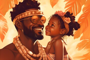 portrait of a father and his child hugging