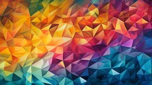 A Vibrant Geometric Abstract Background Made Of Colorful Triangles. Generative AI
