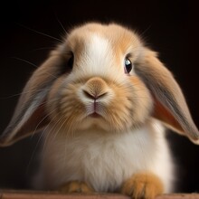 Curious Companion: Mini Lop Bunny's Playful Stance