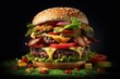 © DigitalFury - Delicious Juicy Burger Hamburger Cheeseburger Background Image