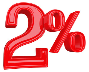 2 Number Percent Red 3d