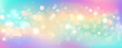 Rainbow unicorn background. Pastel fantasy sky with bokeh and stars. Magic holographic galaxy. Marble kawaii texture. Vector cosmic girlie wallpaper.
