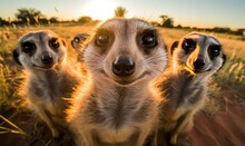 Playful Meerkat Strikes A Pose And Snaps A Delightful Selfie. Creating Using Generative AI Tools