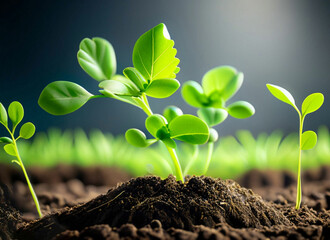 Green plant in the soil
