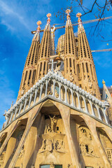 Wall Mural - Details of Sagrada Familia cathedral in downtown Barcelona